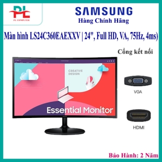 Màn hình máy tính Samsung LS24C360EAEXXV | 24", Full HD, VA, 75Hz, 4ms, cong - Hàng Chính Hãng