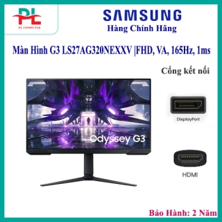 Màn Hình Samsung Odyssey G3 LS27AG320NEXXV | 27 inch, FHD, VA, 165Hz, 1ms, Chân Công Thái Học- Hàng Chính Hãng