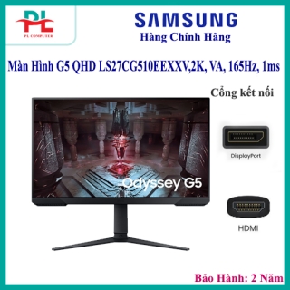 Màn Hình máy tính Samsung Odyssey G5 QHD LS27CG510EEXXV | 27 inch, 2K, VA, 165Hz, 1ms, HDR10, Chân Công Thái Học - Hàng Chính Hãng