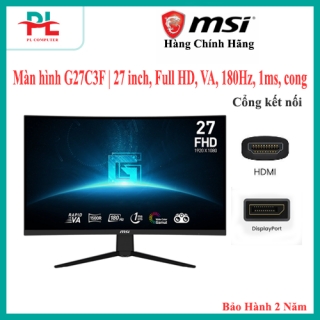 Màn hình MSI G27C3F | 27 inch, Full HD, VA, 180Hz, 1ms, cong - Hàng Chính Hãng