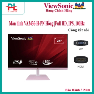Màn hình Viewsonic VA2436-H-PN Hồng | 24 inch, Full HD, IPS, 100Hz, 1ms, phẳng - Hàng Chính Hãng