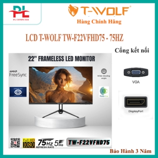 LCD T-WOLF TW-F22VFHD75 (Flat 22″/LED VA/Full-HD 1920×1080/75HZ/5ms/HDMI(kèm cable)-VGA-SpeakerOut)