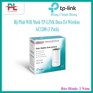 Bộ Phát Wifi Mesh TP-LINK Deco E4 Wirelees AC1200 (1 Pack) - HÀNG CHÍNH HÃNG