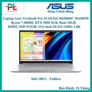Laptop Asus Vivobook Pro 15 OLED M6500RC MA004W Ryzen 7 6800H, RTX 3050 4GB, Ram 16GB DDR5, SSD 512GB, 15.6 Inch OLED 120Hz 2.8K)