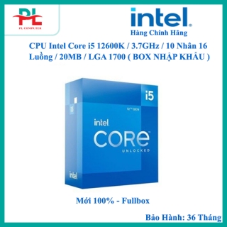 CPU Intel Core i5 12600K / 3.7GHz / 10 Nhân 16 Luồng / 20MB / LGA 1700 ( BOX NHẬP KHẨU )