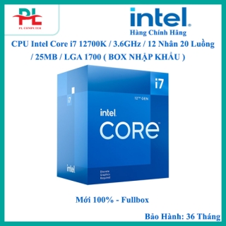 CPU Intel Core i7 12700K / 3.6GHz / 12 Nhân 20 Luồng / 25MB / LGA 1700 ( BOX NHẬP KHẨU )