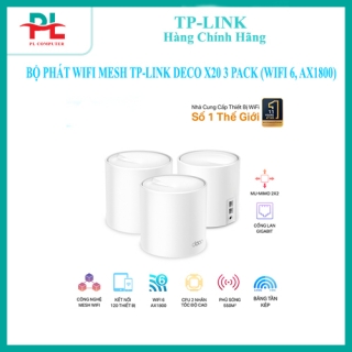 BỘ PHÁT WIFI MESH TP-LINK DECO X20 3 PACK WIFI 6 AX1800 - Hàng Chính Hãng