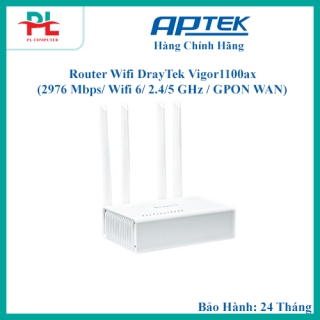 Router Wifi DrayTek Vigor1100ax (2976 Mbps/ Wifi 6/ 2.4/5 GHz / GPON WAN) - Hàng Chính Hãng