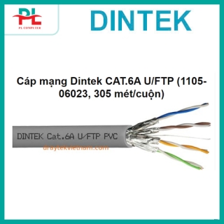 Cáp mạng Dintek CAT.6A FTP, 4 pair for 10GB application, 23 AWG, 305m trên rulo nhưa, Bọc nhôm chống nhiễu từng đôi - màu xám 1105-06023