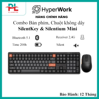 Combo Bàn phím , Chuột không dây HyperWork SilentKey & Silentium Mini - Hàng Chính Hãng ( Bảo Hành 12 Tháng )