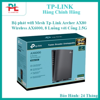 Bộ phát wifi Mesh Tp-Link Archer AX80 Wireless AX6000, 8 Luồng với Cổng 2.5G - Hàng Chính Hãng