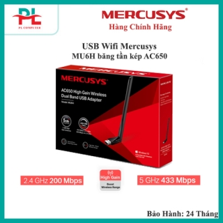 USB Wifi Mercusys MU6H băng tần kép AC650 - Hàng Chính Hãng