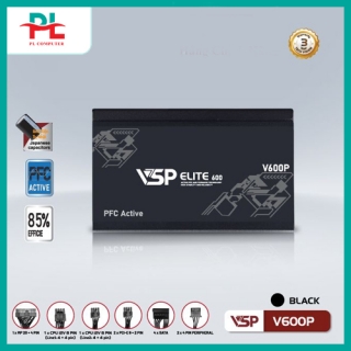 Nguồn VSP ELITE ACTIVE PFC V600P Đen - Hàng Chính Hãng Vsp