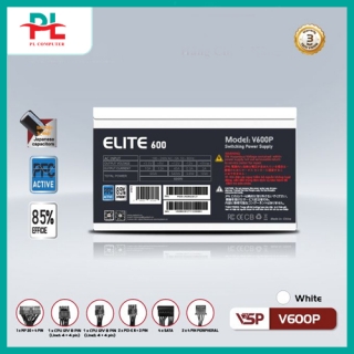 Nguồn VSP ELITE ACTIVE PFC V600P Trắng - Hàng Chính Hãng Vsp