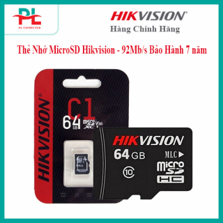 Thẻ Nhớ MicroSD Hikvision C1 V30 64GB - 92Mb/s Box Class10 Bảo Hành 5 năm - Hàng Chính Hãng