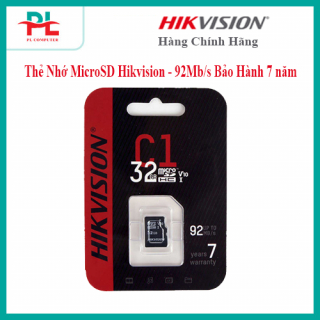 Thẻ Nhớ MicroSD Hikvision C1 V30 32GB - 92Mb/s Box Class10 Bảo Hành 5 năm - Hàng Chính Hãng