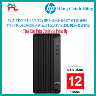 MÁY TÍNH ĐỂ BÀN (PC) HP ProDesk 400 G7 MT i5-10500(6*3.1)/4GD4/256GSSD/Wlac/BT/KB/M/W11SL/ĐEN(81S92PA)