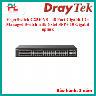 VigorSwitch G2540XS - 48 Port Gigabit L2+ Managed Switch with 6 slot SFP+ 10 Gigabit uplink