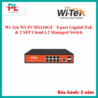 Wi-Tek WI-PCMS310GF - 8 port Gigabit PoE & 2 SFP Cloud L2 Managed Switch