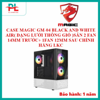 CASE MAGIC GM-04 BLACK AND WHITE AIR( DẠNG LƯỚI THÔNG GIÓ )SẴN 2 FAN 14MM TRƯỚC+ 1FAN 12MM SAU CHÍNH HÃNG LKC