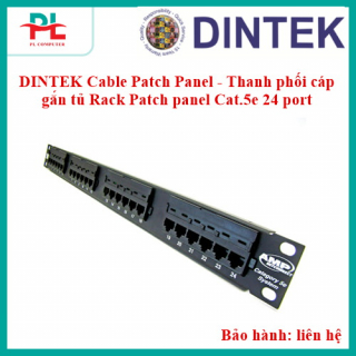 DINTEK Cable Patch Panel - Thanh phối cáp gắn tủ Rack Patch panel Cat.5e 24 port