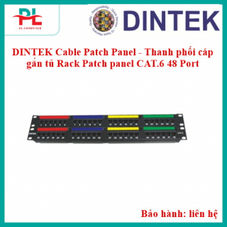 DINTEK Cable Patch Panel - Thanh phối cáp gắn tủ Rack Patch panel CAT.6 48 Port