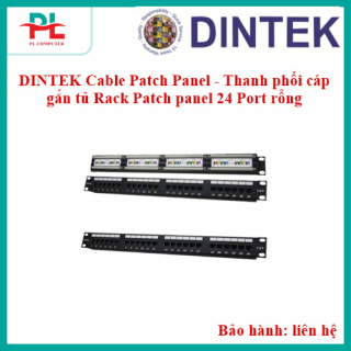 DINTEK Cable Patch Panel - Thanh phối cáp gắn tủ Rack Patch panel 24 Port rổng