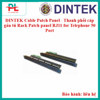 DINTEK Cable Patch Panel - Thanh phối cáp gắn tủ Rack Patch panel RJ11 for Telephone 50 Port