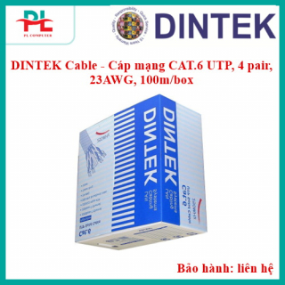 DINTEK Cable - Cáp mạng CAT.6 UTP, 4 pair, 23AWG, 100m/box