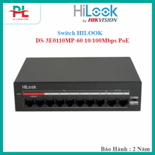 Switch HILOOK DS-3E0110MP-60 10/100Mbps PoE