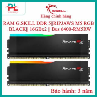 RAM G.SKILL DDR 5||RIPJAWS M5 RGB  BLACK|| 16GBx2 || Bus 6400 F5-6400J3648F16GX2-RM5RW