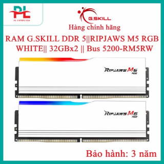RAM G.SKILL DDR 5||RIPJAWS M5 RGB  WHITE|| 32GBx2 || Bus 5200 F5-5200J4040A32GX2-RM5RW