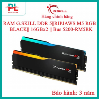 RAM G.SKILL DDR 5||RIPJAWS M5 RGB  BLACK|| 16GBx2 || Bus 5200 F5-5200J4040A16GX2-RM5RK