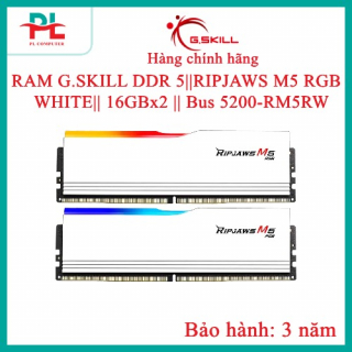 RAM G.SKILL DDR 5||RIPJAWS M5 RGB  WHITE|| 16GBx2 || Bus 5200 F5-5200J4040A16GX2-RM5RW