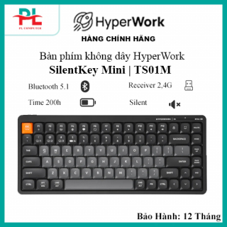 Bàn phím không dây HyperWork SilentKey Mini TS01M Đen - Hàng Chính Hãng