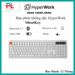 Bàn phím không dây HyperWork SilentKey TS01 Trắng - Hàng Chính Hãng