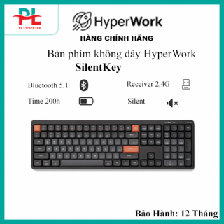 Bàn phím không dây HyperWork SilentKey TS01 Đen - Hàng Chính Hãng